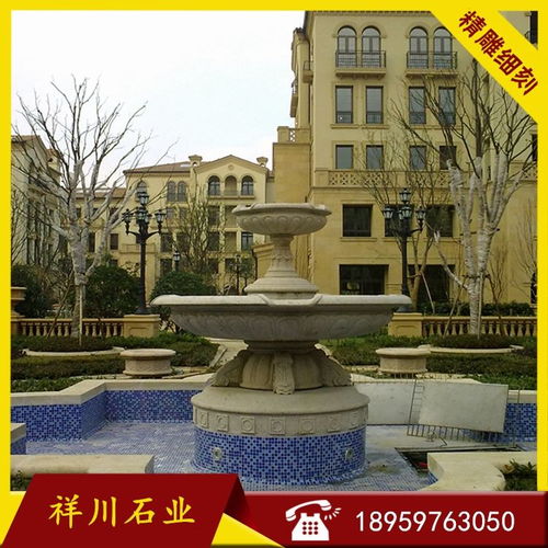 石材水缽 廣場景觀噴泉 黃銹石水缽 天然石材雕刻